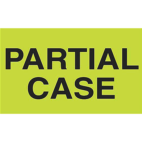 Pressure Sensitive "Partial Case" Label