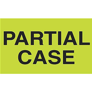 Pressure Sensitive "Partial Case" Label