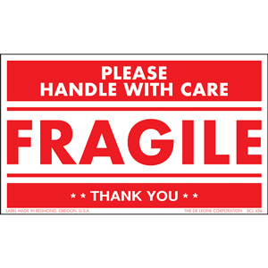 Pressure Sensitive "Fragile" Label