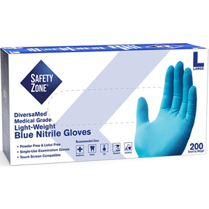 The Safety Zone DiversaMed Medical Grade Light-Weight Nitrile Gloves